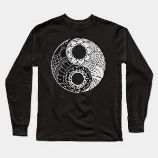 Zentangle ying yang sign Long Sleeve T-Shirt